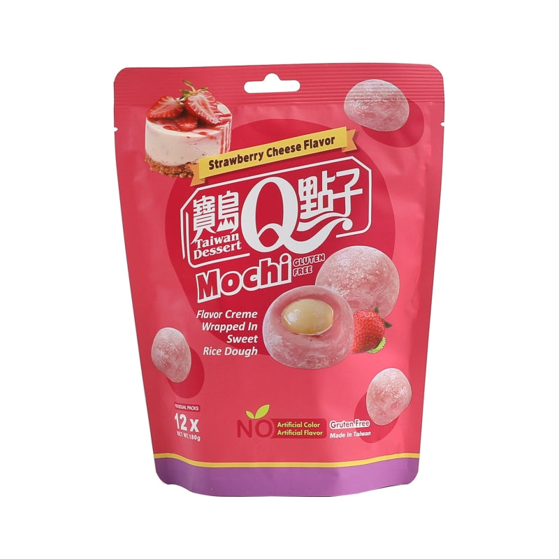 TWQ - MOCHI SENZA GLUTINE AL GUSTO DI FRAGOLA CON RIPIENO DI FORMAGGIO 180G