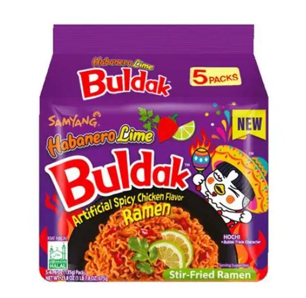 RAMEN PICCANTE AL POLLO HABANERO LIME – SAMYANG BULDAK 135G*5