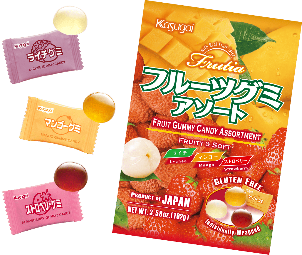 KASUGAI – CARAMELLE GOMMOSE AL GUSTO DI FRUTTA ASSORTITA - 102G