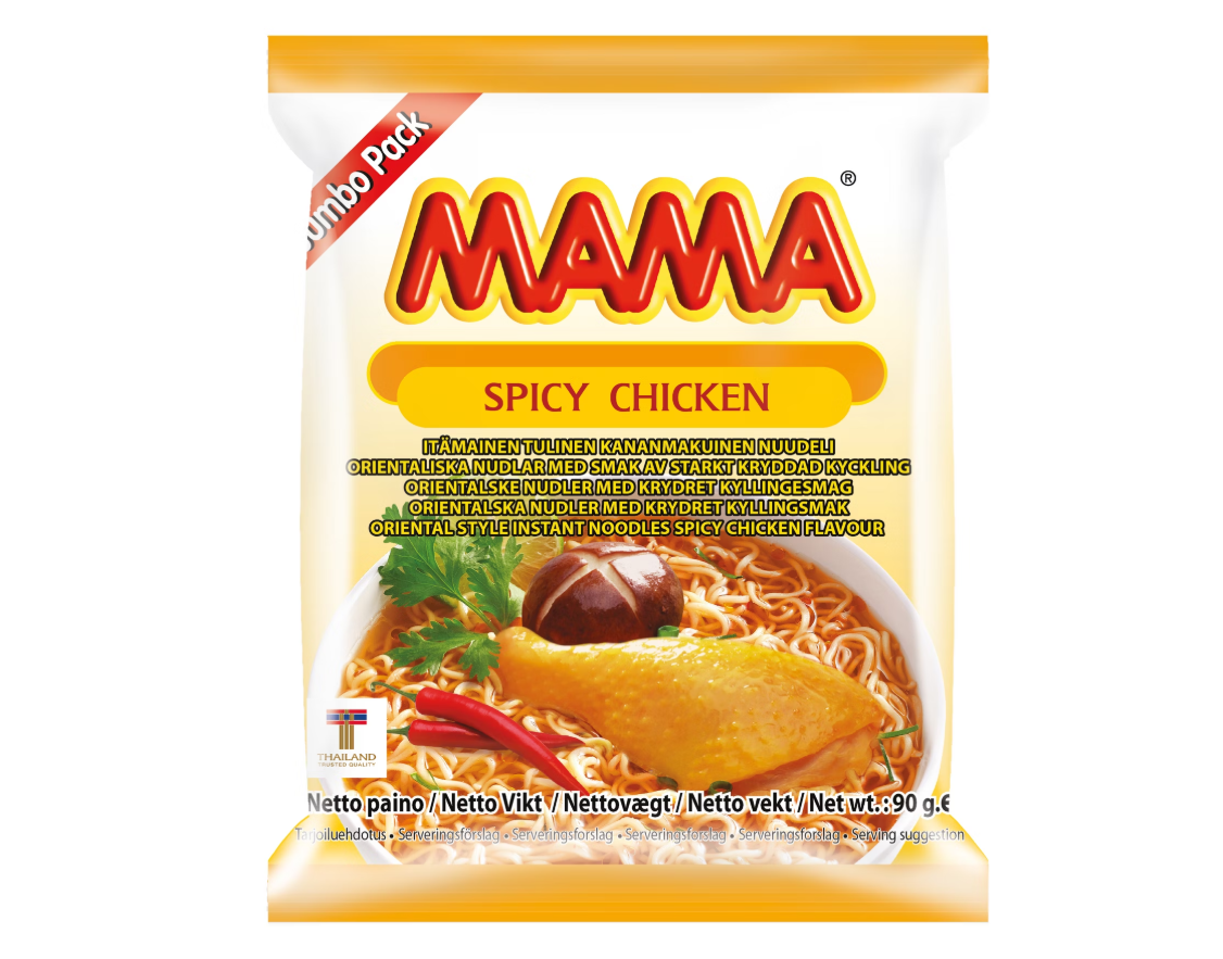 MAMA - NOODLES ISTANTANEI GUSTO POLLO PICCANTE - 90G