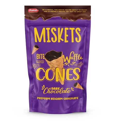 MISKETS WAFFLE CONES – MINI CONI RIPIENI DI CIOCCOLATO FONDENTE – 80G