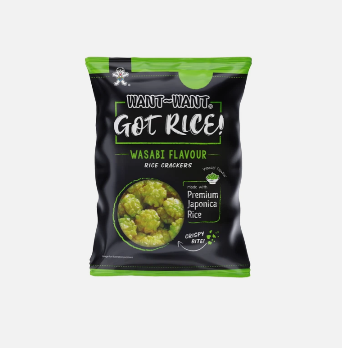 WANT-WANT GOT RICE WASABI – CRACKERS DI RISO AL GUSTO WASABI 85G