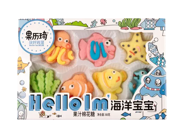 MARSHMALLOW ANIMALI MARINI CON SUCCO DI FRUTTA 88G