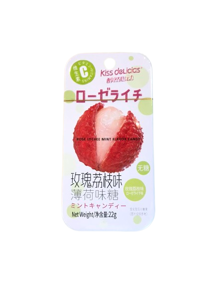 KISS DELICIAS - CARAMELLE DI MENTA AI LITCHI E ROSA - 22g