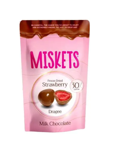 DRAGEE DI FRAGOLE LIOFILIZZATE RICOPERTE CON CIOCCOLATO AL LATTE 80G