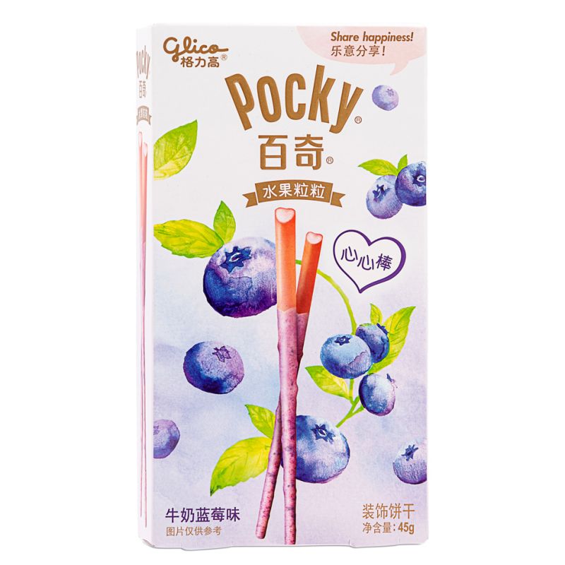 POCKY STICKS CON CREMA DI MIRTILLO E LATTE - 45G
