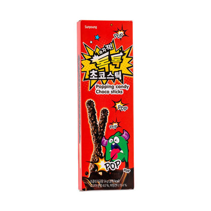 SUNYOUNG – STICKS SCOPPIETTANTI RICOPERTI DI CIOCCOLATO AL GUSTO DI CARAMELLO – 54 G