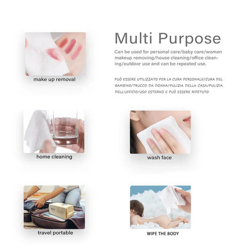 SALVIETTE ASCIUTTE IN FIBRA DI BAMBÙ – 80 PZ – 100% NATURALI