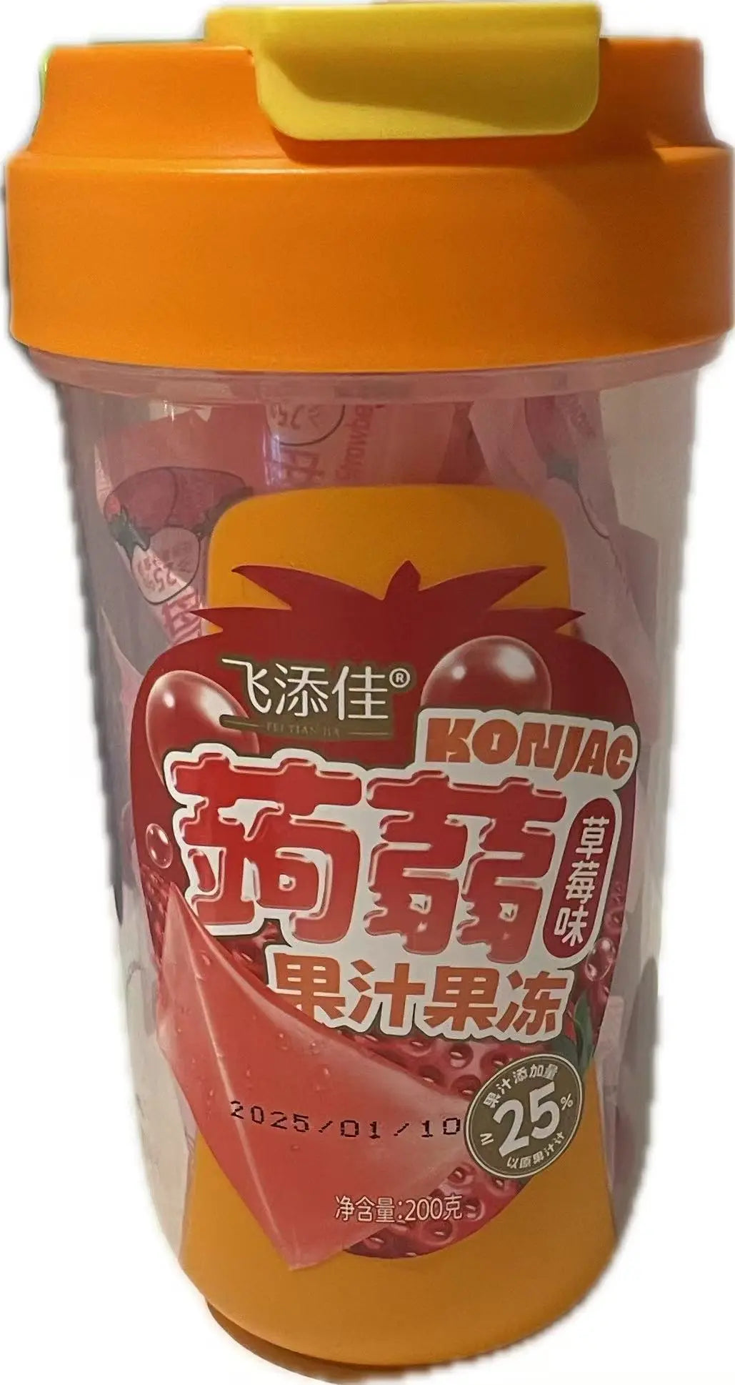 FEITIANJIA -GELATINA DI KONJAC IN BARATTOLO FRUTTATA AL GUSTO DI FRAGOLA- 200G feitianjia