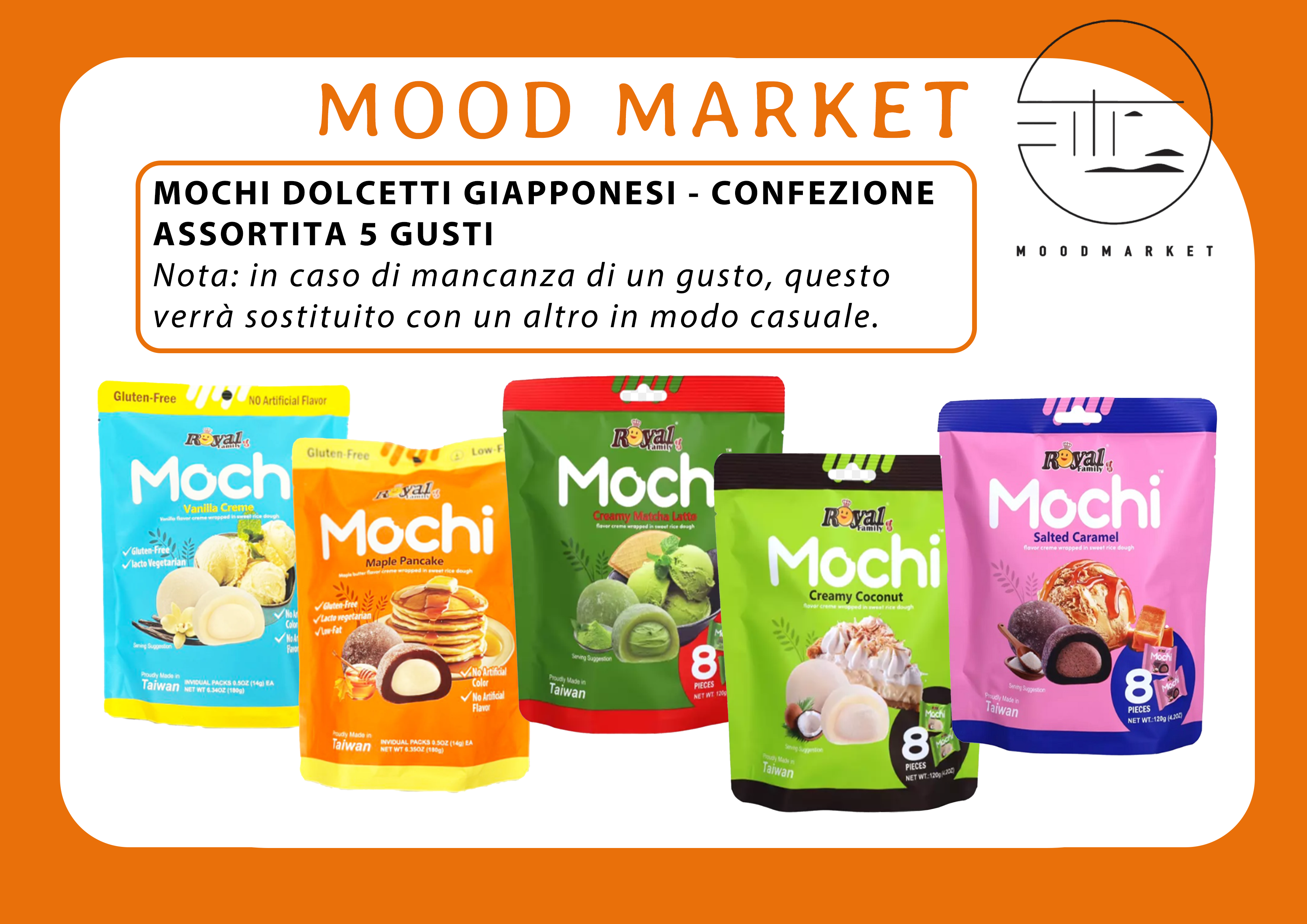 ROYAL MOCHI DOLCETTI GIAPPONESI ASSORTITI – 5 GUSTI A RANDOM