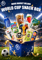 WORLD CUP SNACK BOX MOOD MARKET MILANO – BOX REGALO CON SNACK E BEVANDE ASIATICHE ASSORTITE A TEMA CALCIO