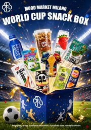 WORLD CUP SNACK BOX MOOD MARKET MILANO – BOX REGALO CON SNACK E BEVANDE ASIATICHE ASSORTITE A TEMA CALCIO Mood Market