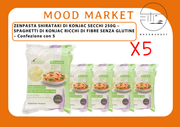 ZENPASTA SHIRATAKI DI KONJAC SECCHI 250G x 5 – SPAGHETTI DI KONJAC RICCHI DI FIBRE SENZA GLUTINE