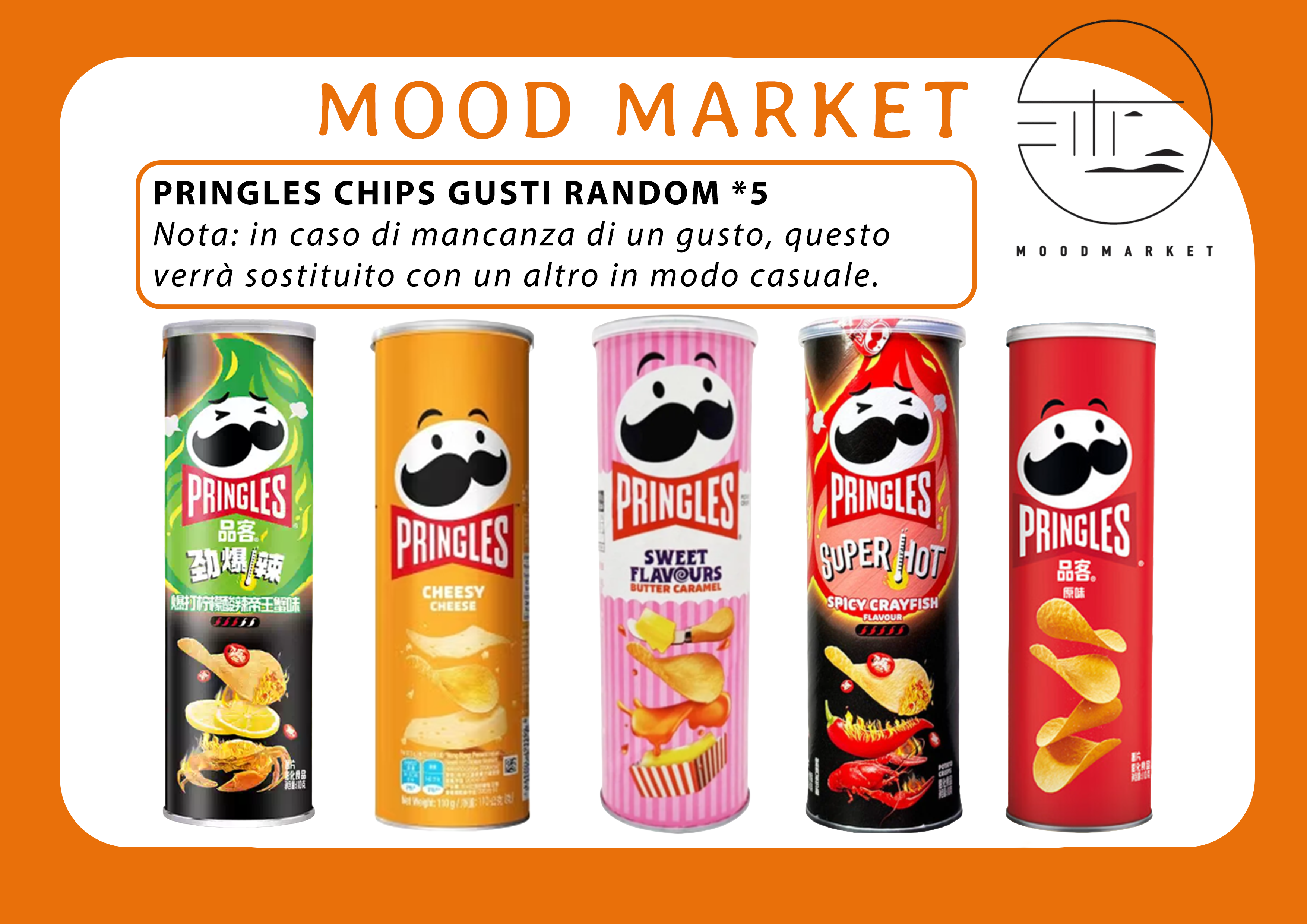 PRINGLES CHIPS GUSTI ASSORTITI 5 PEZZI – BOX PATATINE ASIATICHE RANDOM