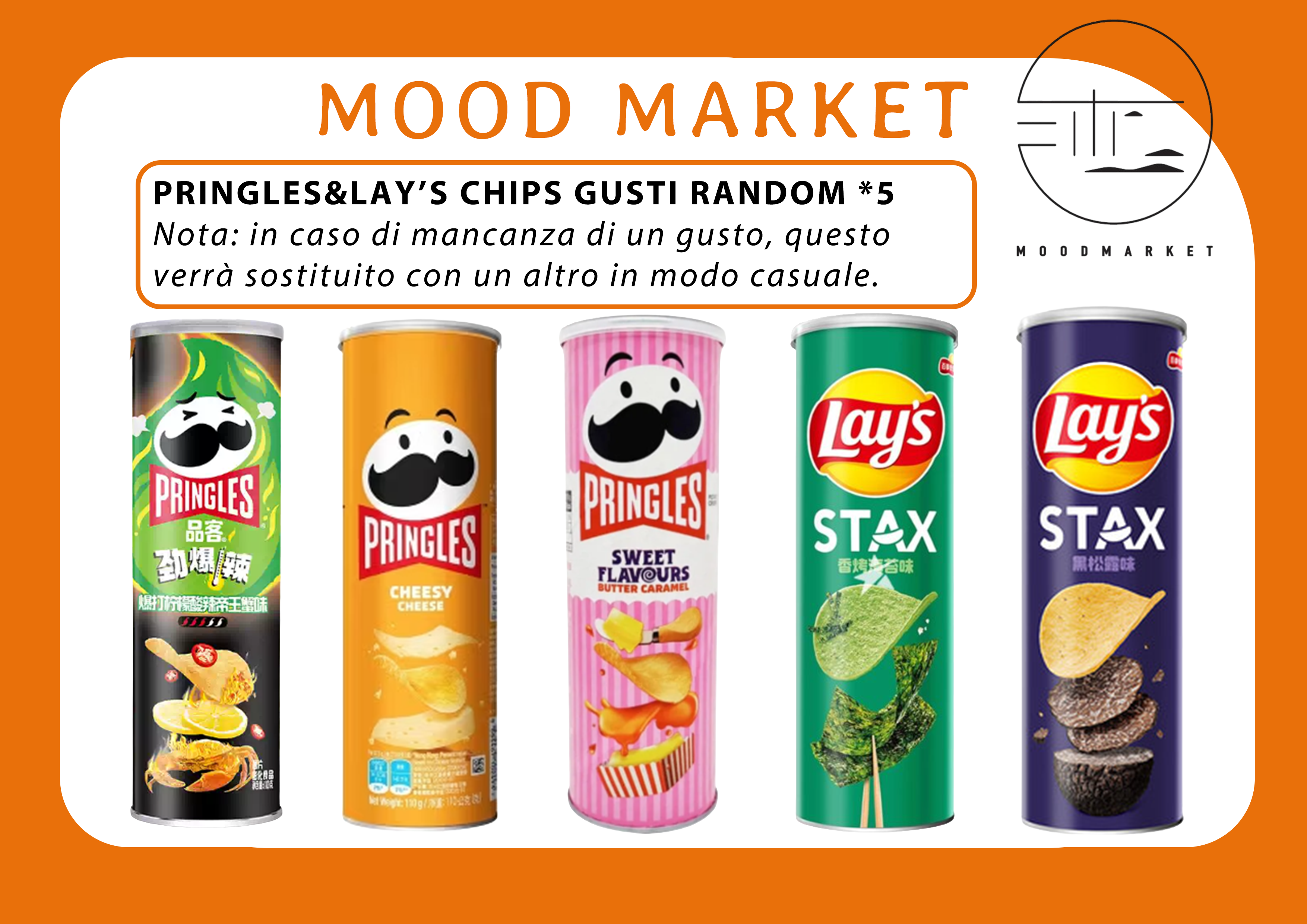 PRINGLES & LAY'S STAX GUSTI ASSORTITI 5 PEZZI – BOX SNACK ASIATICI RANDOM