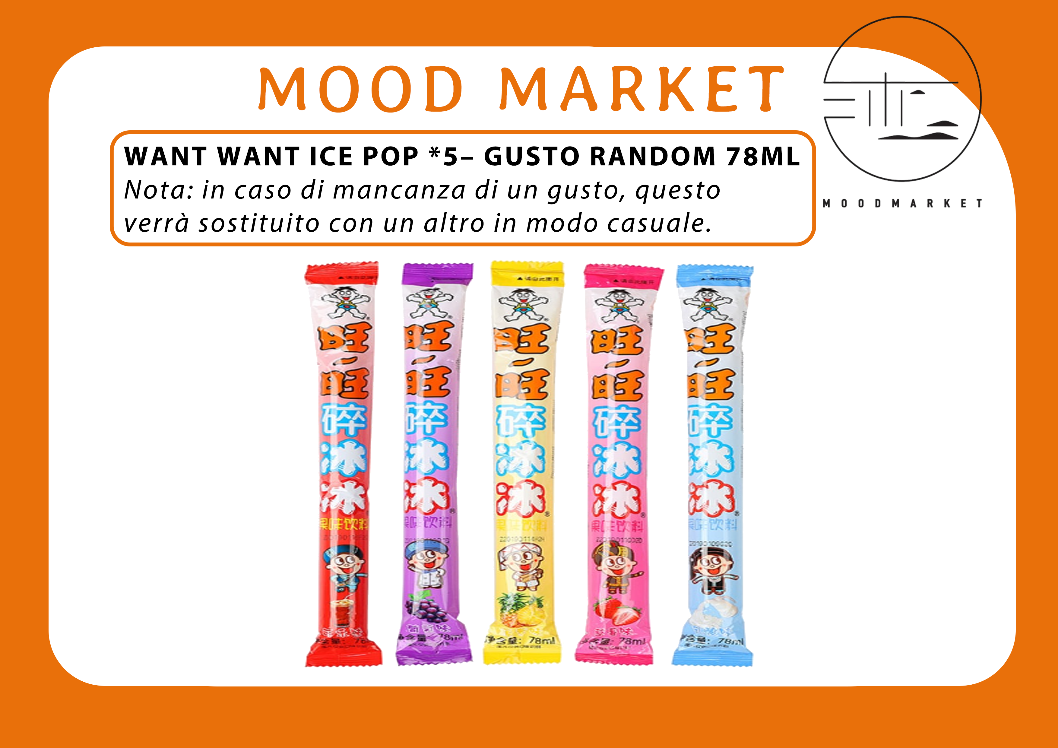 WANT WANT ICE POP GUSTO RANDOM 78ML ×5 – GHIACCIOLI LIQUIDI DA CONGELARE