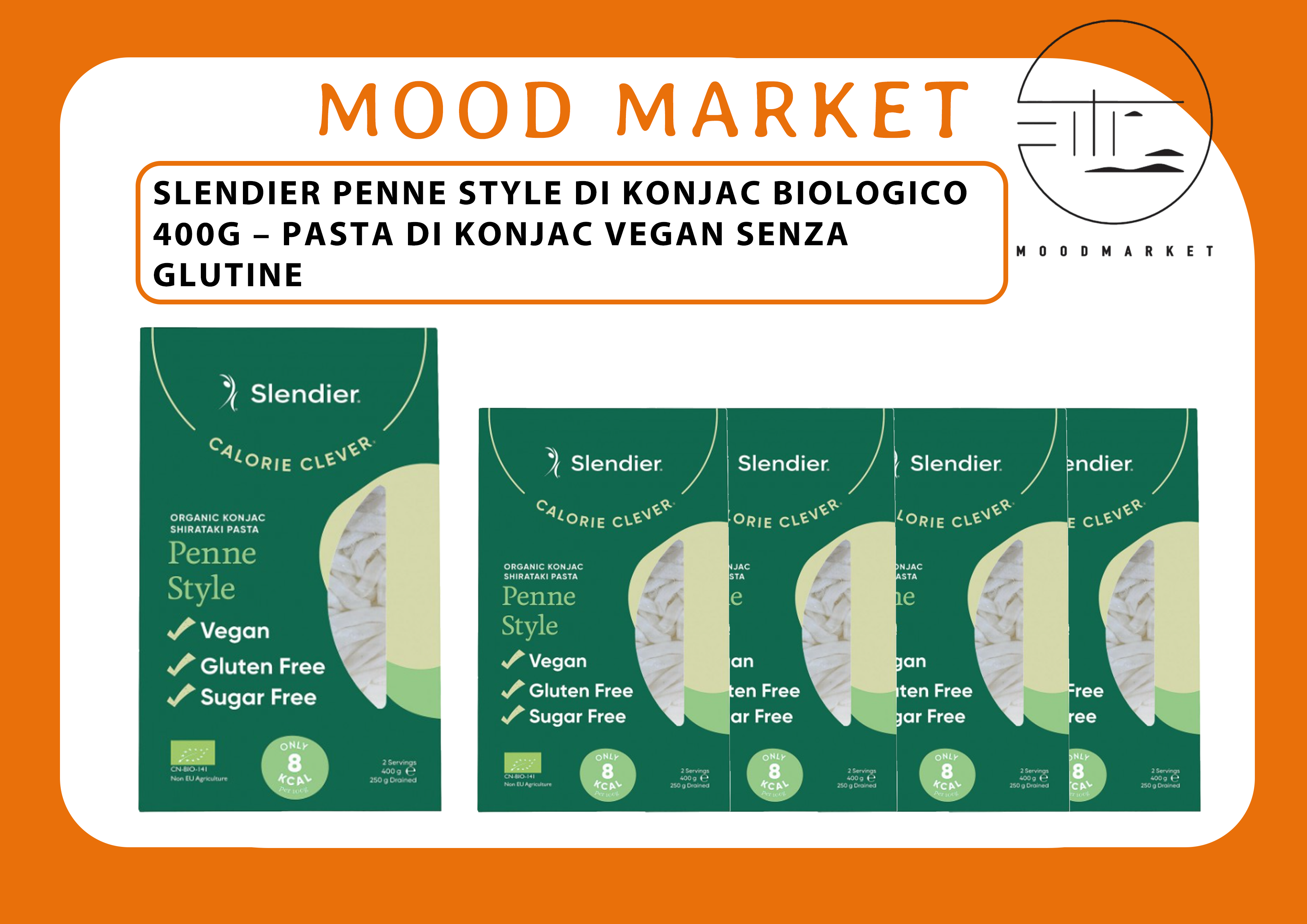 SLENDIER PENNE STYLE DI KONJAC BIOLOGICO 400G – PASTA DI KONJAC VEGAN SENZA GLUTINE