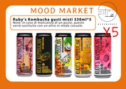 RUBY'S KOMBUCHA GUSTI MISTI 330ML × 5 – BOX ASSORTITA DI KOMBUCHA