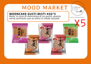 MOONCAKE GUSTI MISTI 45G × 5 – FAGIOLI ROSSI, FIORI DI LOTO, UVA, ANANAS E PESCA Mood Market