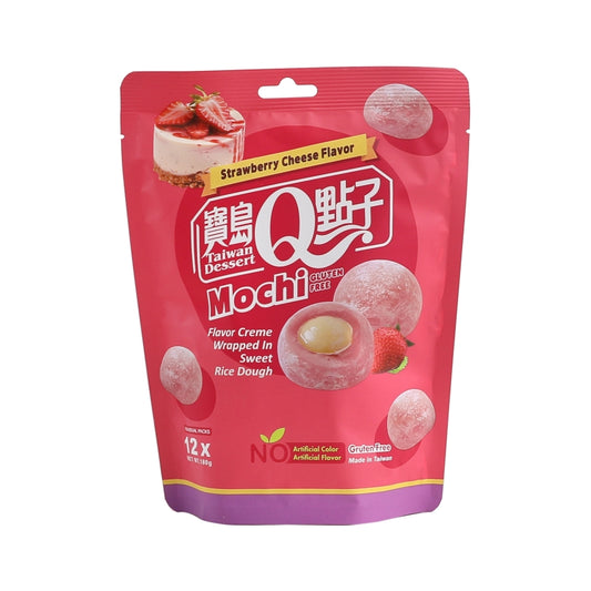 TWQ - MOCHI SENZA GLUTINE AL GUSTO DI FRAGOLA CON RIPIENO DI FORMAGGIO 180G