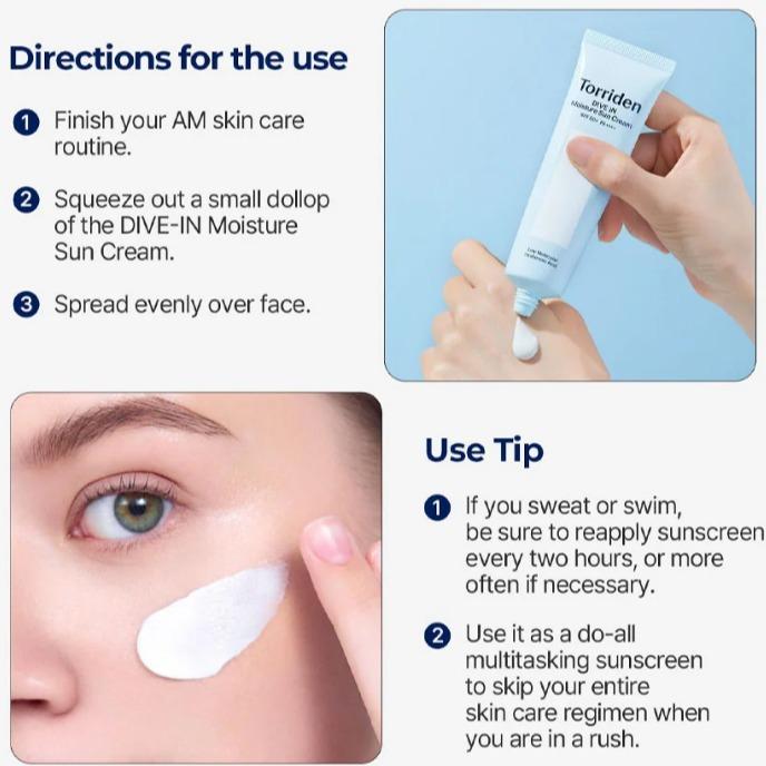 TORRIDEN DIVE IN MOISTURE SUN CREAM SFP 50 PA++++ 60ML