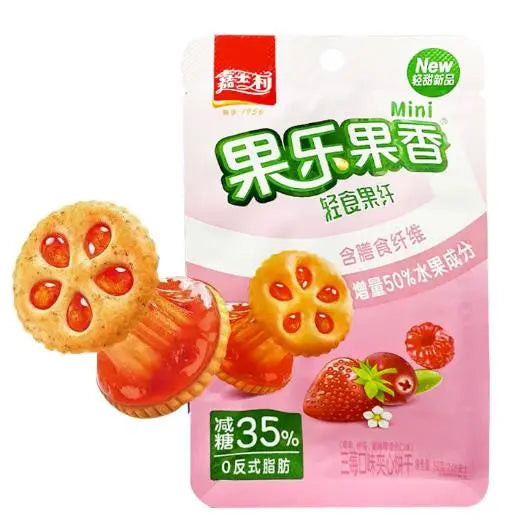 JIASHILI – BISCOTTI RIPIENI DI CREMA ALLA FRAGOLA – 150 G 一统