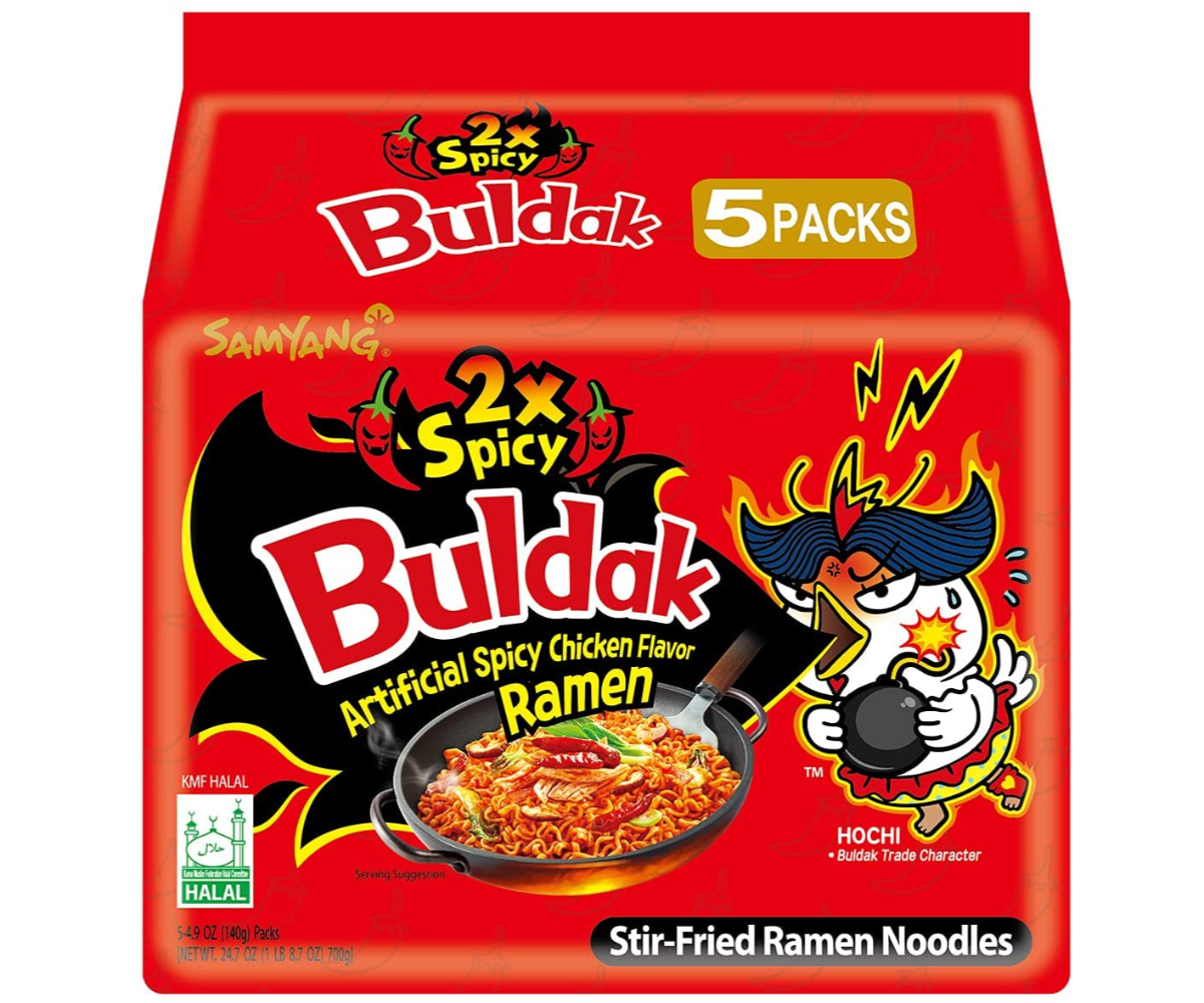 NOODLES SAMYANG DOPPIO PICCANTE CONFEZIONE DA 5 X 140G