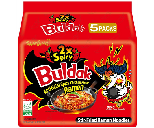 NOODLES SAMYANG DOPPIO PICCANTE CONFEZIONE DA 5 X 140G