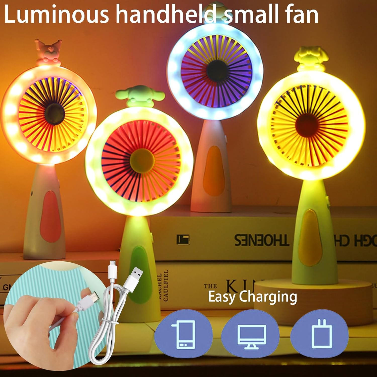MINI FANS - VENTILATORE PORTATILE USB CON LUCI LED