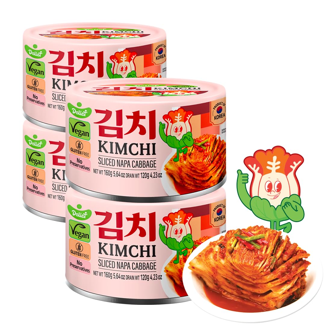 DELIEF – SLICED KIMCHI VEGANO E SENZA GLUTINE – 160 G