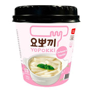 YOPOKKI – Koreanische Instant-Reisknödel mit Carbonara-Geschmack – 120-g-Becher