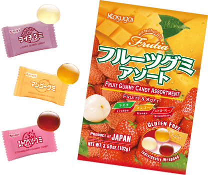 KASUGAI – CARAMELLE GOMMOSE AL GUSTO DI FRUTTA ASSORTITA - 102G
