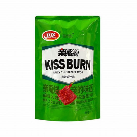 WEILONG KISS BURN SNACK A FETTE AL GUSTO DI POLLO PICCANTE 260G