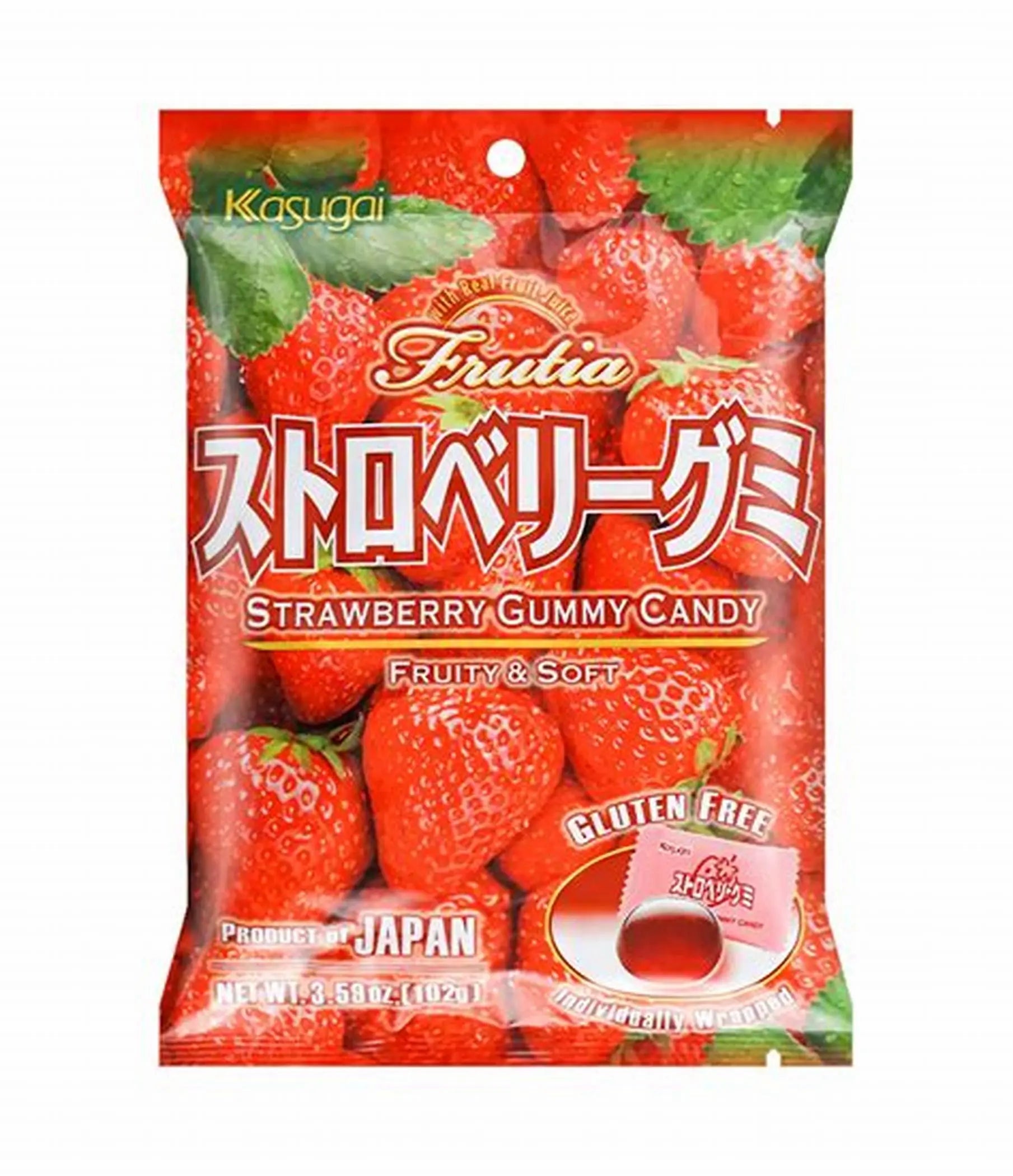 KASUGAI – CARAMELLE GOMMOSE AL GUSTO DI FRAGOLA - 102G KASUGAI