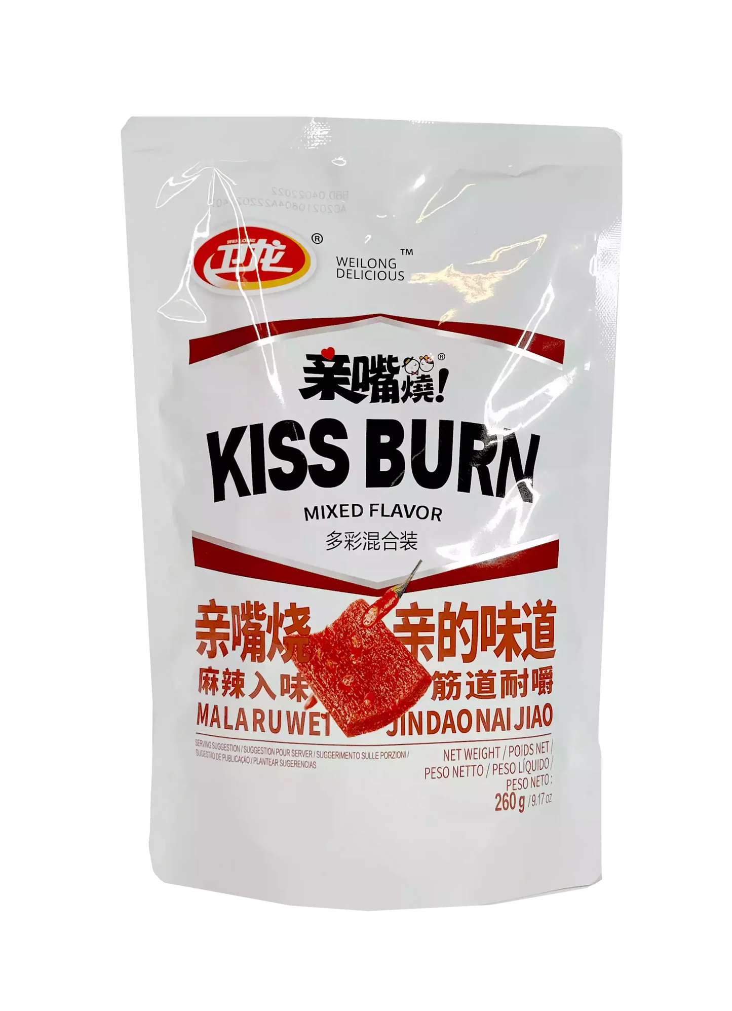 WEILONG KISS BURN SNACK A FETTE AI GUSTI MIX 260G