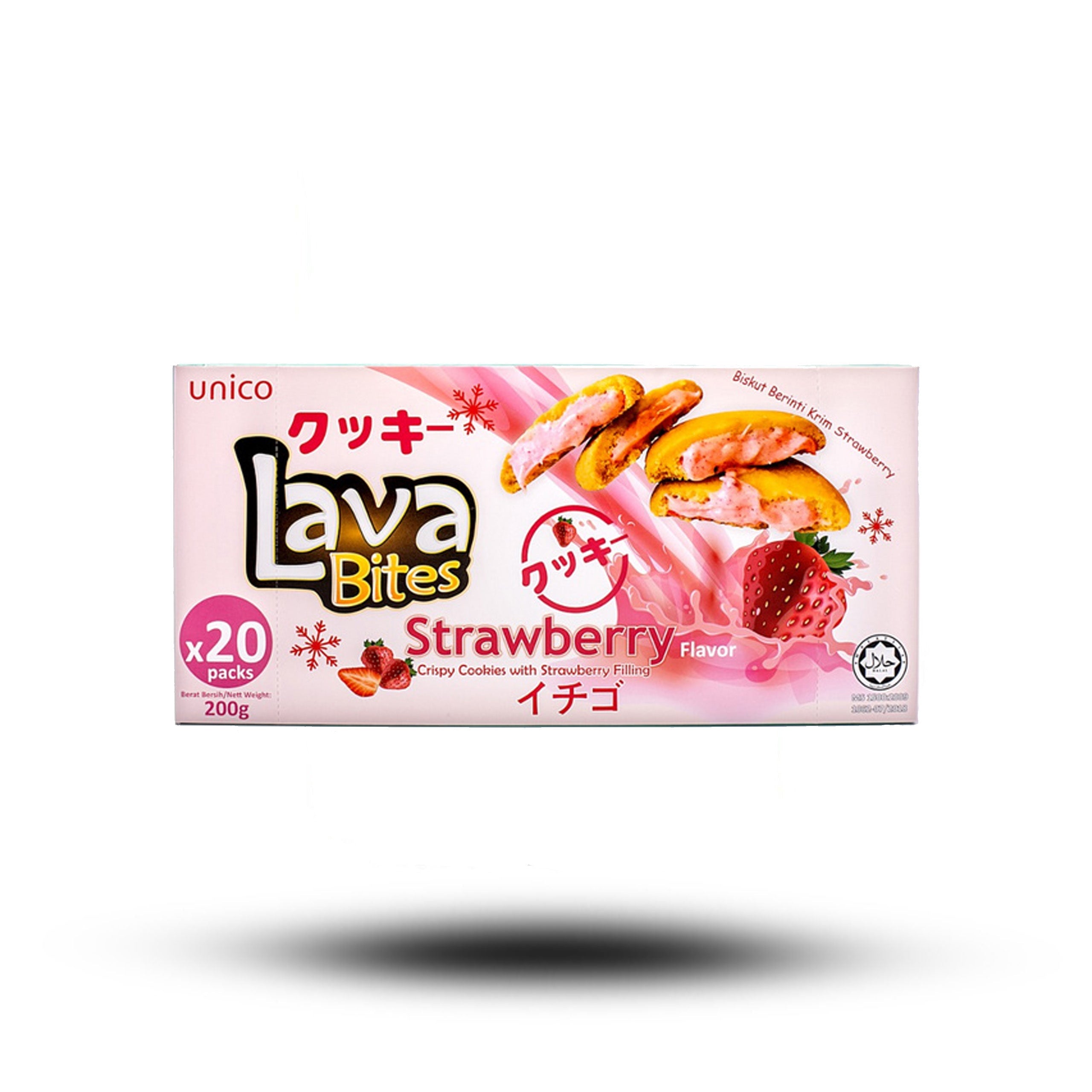 UNIQUE - LAVA BITES ERDBEERGEFÜLLTE BUTTERKEKSE 200G