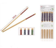 Verzierte Bambus-Essstäbchen – 5 Paar – 24 cm