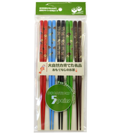 Decorated Japanese Chopsticks - 5 Pairs - 22.5cm