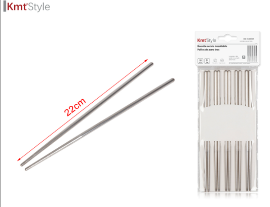 BACCHETTE IN ACCIAIO INOSSIDABILE - 5 PAIA - 22CM