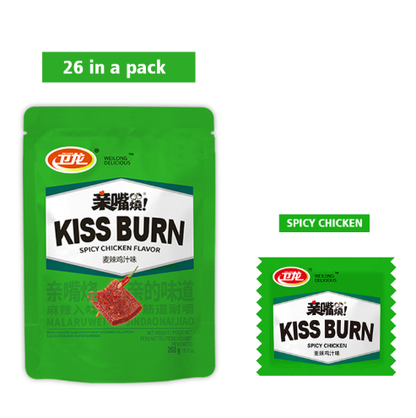 WEILONG KISS BURN SNACK A FETTE AL GUSTO DI POLLO PICCANTE 260G