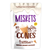 MISKETS – WAFFLE CONES BITE SIZED WHITE CHOCOLATE – PREMIUM BELGIUM CHOCOLATE 70G
