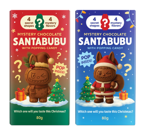 SANTABUBU – MYSTERY CHOCOLATE CON POPPING CANDY – 80G