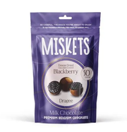 MISKETS – GEFRIERGETROCKNETE BROMBEER-DRAGÉE MIT VOLLMILCHSCHOKOLADE ÜBERZOGEN – 80 g