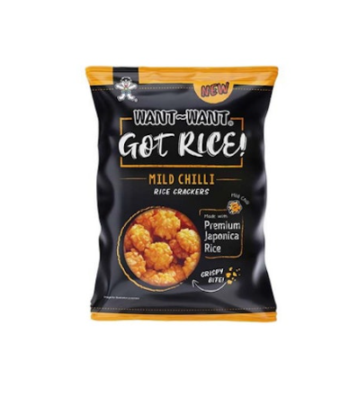 WANT-WANT GOT RICE MILD CHILLI – CRACKERS DI RISO AL GUSTO PEPERONCINO 85G