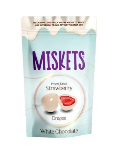 MISKETS FRAGOLA LIOFILIZZATA RICOPERTA DI CIOCCOLATO BIANCO 80G