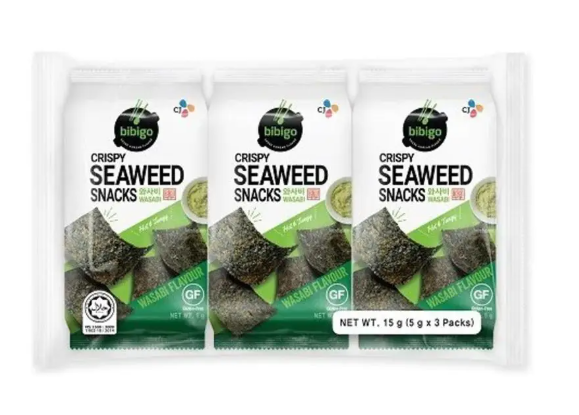 BIBIGO CRISPY WASABI SEAWEED SNACK 15G