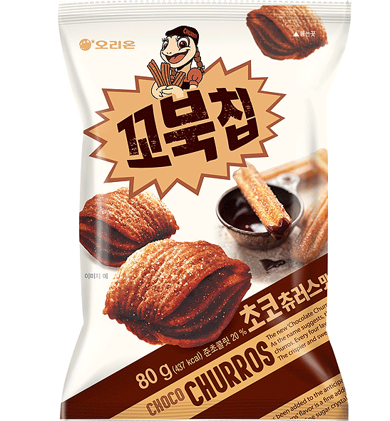 Koreanische Schoko-Churros, Turtle Chips, Orion, 80 g