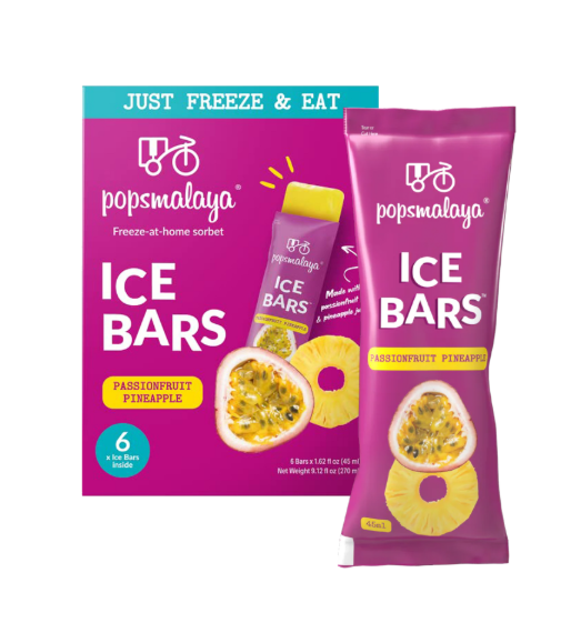 ICE BARS PASSIONFRUIT PINEAPPLE POPSMALAYA SORBETTO DA CONGELARE 6PZ × 45ML