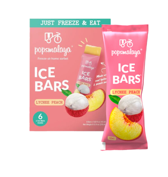 ICE BARS LYCHEE PEACH POPSMALAYA SORBETTO DA CONGELARE 6 PEZZI DA 45ML