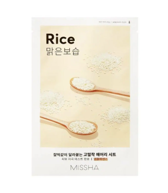 MISSHA AIRY FIT SHEET MASK RICE MASCHERA VISO IN TESSUTO IDRATANTE E ILLUMINANTE 19G